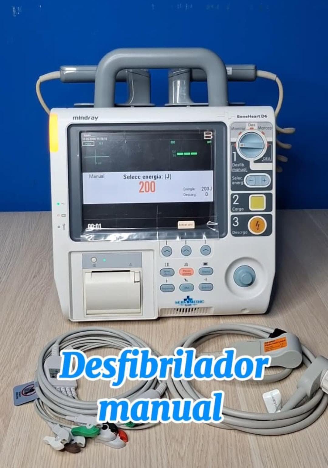 Desfibrilador manual para personal médico